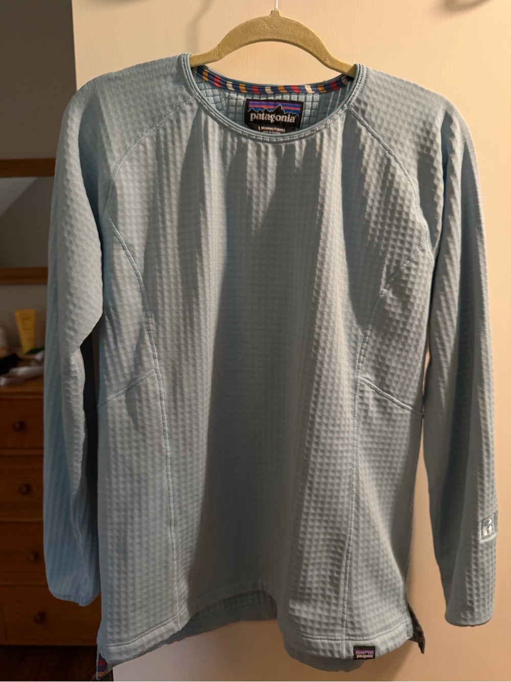 Patagonia R1 Women’s Lightweight Waffle-Knit Long Sleeve Top - Light Blue